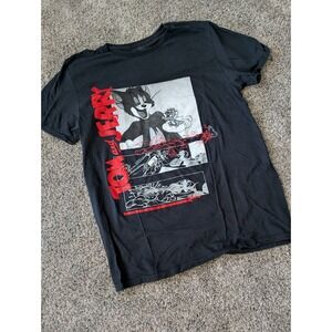 Tom and Jerry Cartoon Black Graphic T Shirt Size Medium‎